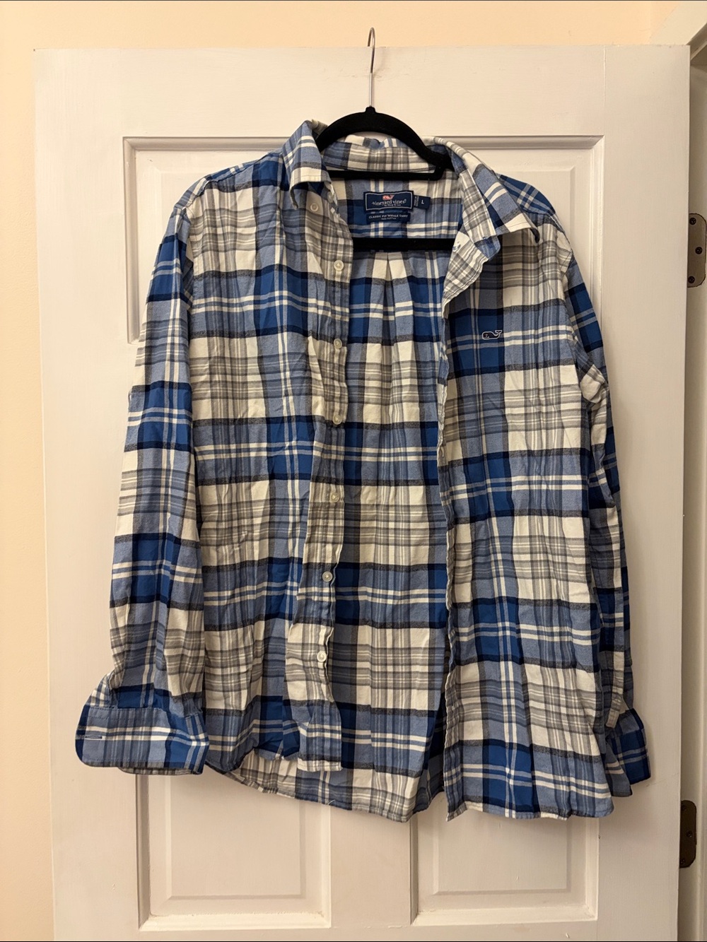 Vineyard Vines Blue and White Plaid Button-Down Shirt